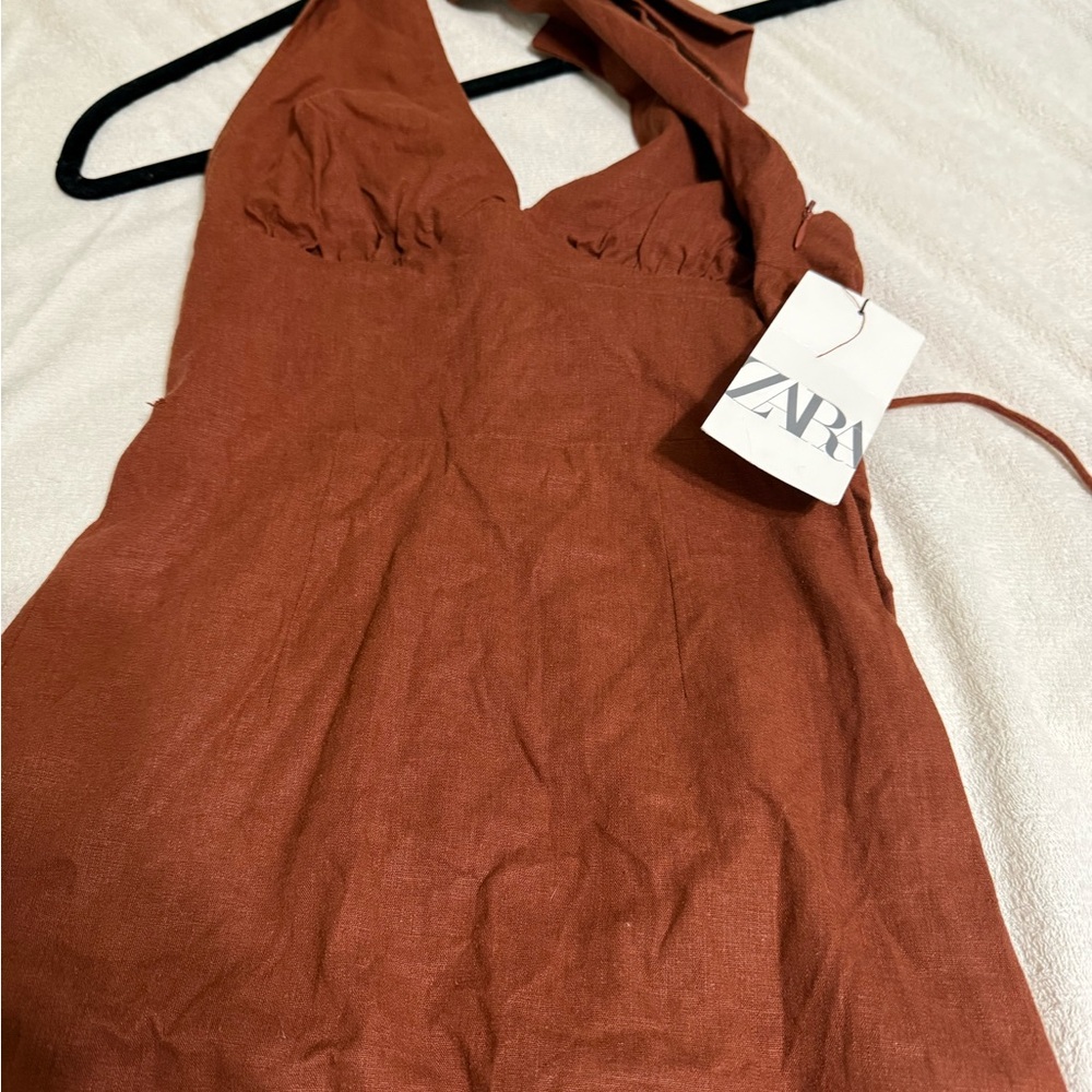 Rust Halter Dress - Picture 2 of 3